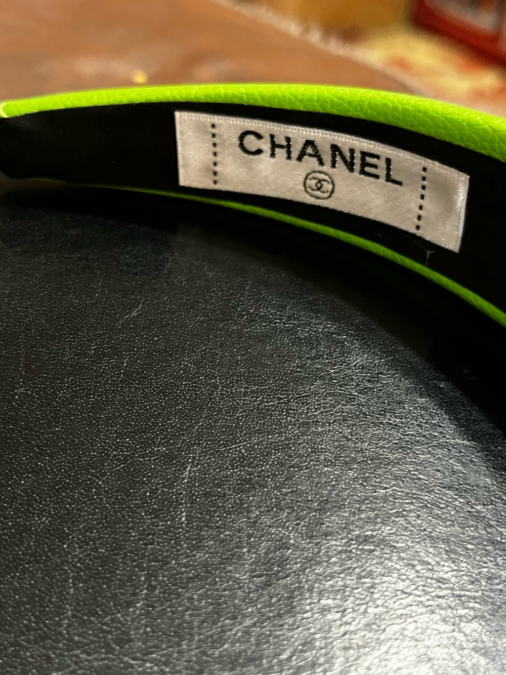 Double C Green Black Letter Logo Wide Headband - Picture 3 of 6